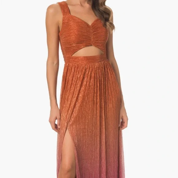 strapless open back dress Oueen Ombre Dress - Brown - Orange main image 0